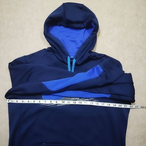 Nike Therma Fit Blue Long Sleeve Hoodie Medium Mens #U - Picture 4 of 6